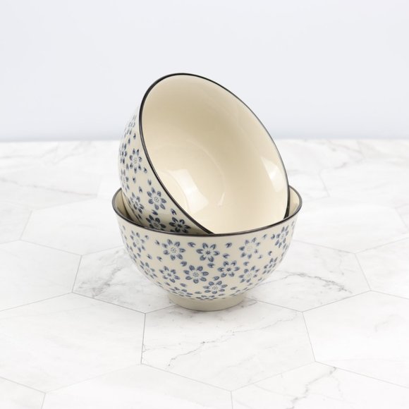 Four Set Stackable Ceramic Bowl Set Dessert 10 oz. - Picture 3 of 5